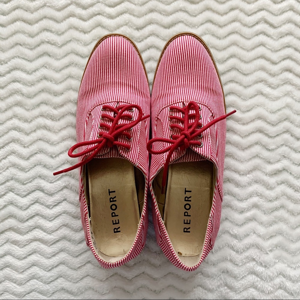 Women’s Striped Lace-up Oxford Shoes Size 7.5